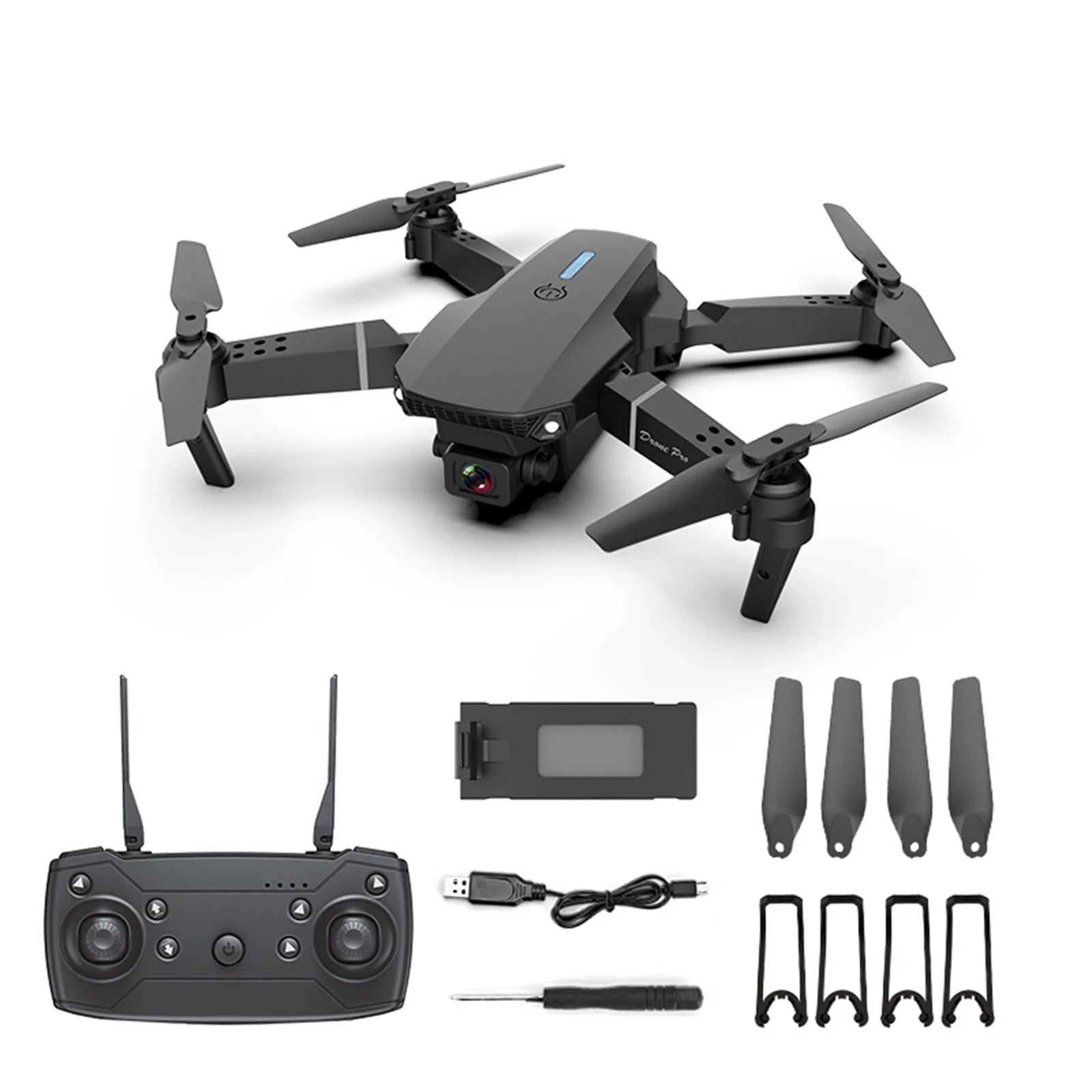 Drones with Camera for Adults Foldable RC Quadcopter E88 Drone with 4K HD Double Camera Mini Drone for Kids Gifts, Wifi FPV Live Video, Altitude Hold, One Key Take Off/Landing, 3D Flip