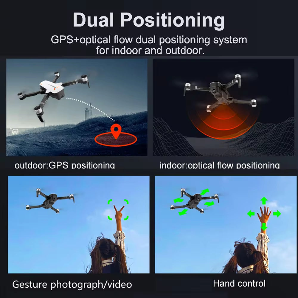 Profession Dron 4K Profesion Drones with Camera Self Stabilization 5G Wifi FPV Brushless Wif GPS Optical Flow RC Quadcopters