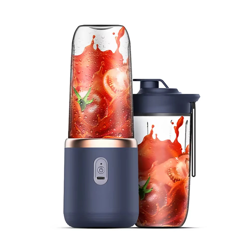 6 Blades Electric Juicer Cup 2 Cups for Travel Portable Juicer Mixer Usb Charge Fresh Fruit Juice Personal Blender Smoothie