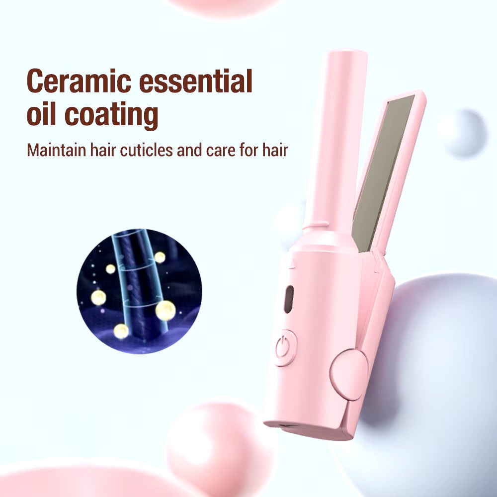 Multifunctional Hair Straightener Must-Have Portable Small Curling Machine Splint Cuticle Protecting Damage Reducing USB Plug