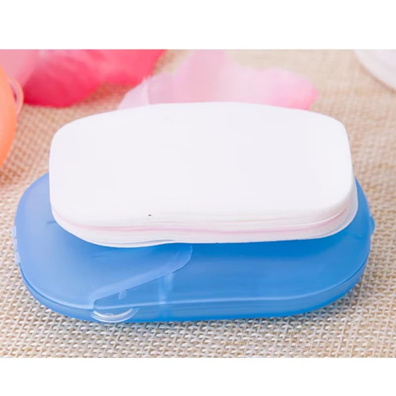 20 40 60Pcs /Box Travel Hand-Washing Soap Paper Multifunctional Aroma Sliced Cleaning Paper Disposable Boxed Mini Soap