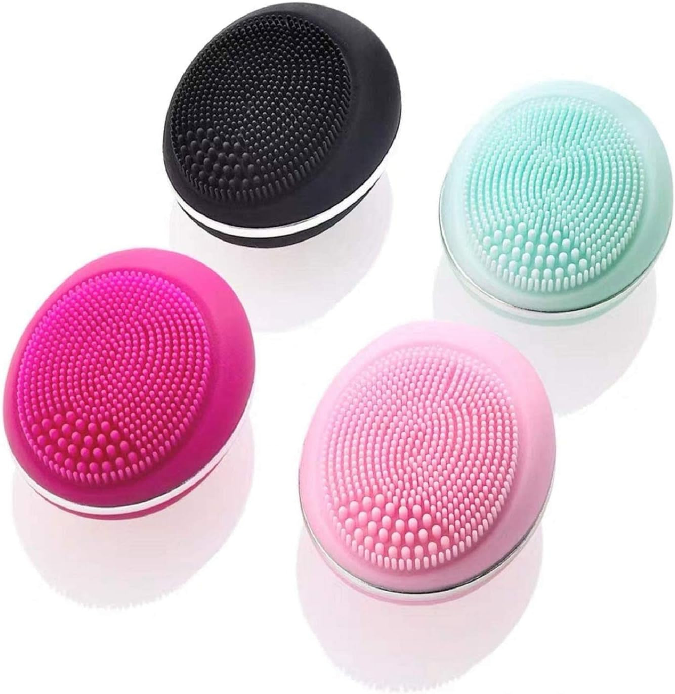 Sonic Facial Cleansing Brush Mini, Soft Silicone Egg-Sized Face Scrubber Brush Massager Waterproof Travel Size for Skin Gentle Exfoliation and Deep Cleansing, Not Rechargeable (Green)