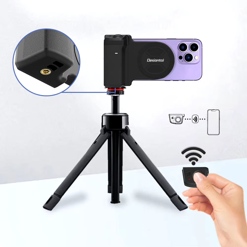 Magnetic Selfie Phone Tripod Mount Anti-Shake Bluetooth-Compatible Selfie Stablizer Camera Handle for Iphone All Phones Shooting