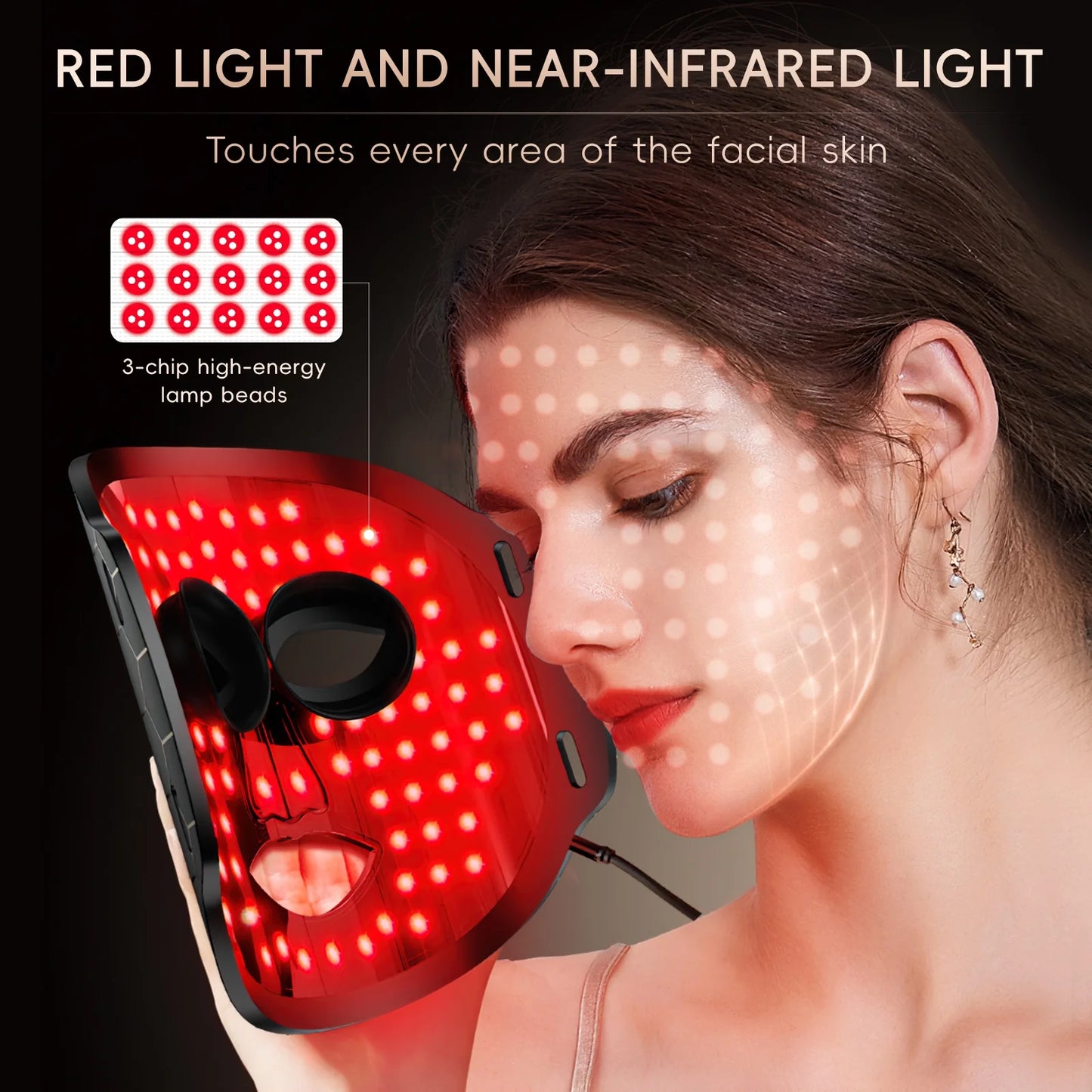 Led Face Mask Light Therapy, 7 Colors LED Facial Mask Anti-Aging Reduce Fine Lines and Wrinkles Tightening Skin for Women Home Travel