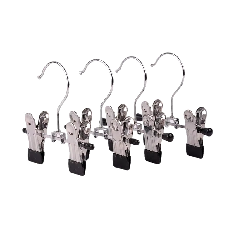 6Pcs Adjustable Stainless Steel Shoe Rack Pants Folder Boot Hanger Holder Portable Travel Laundry Hook Hanging Clothes Sock Clip