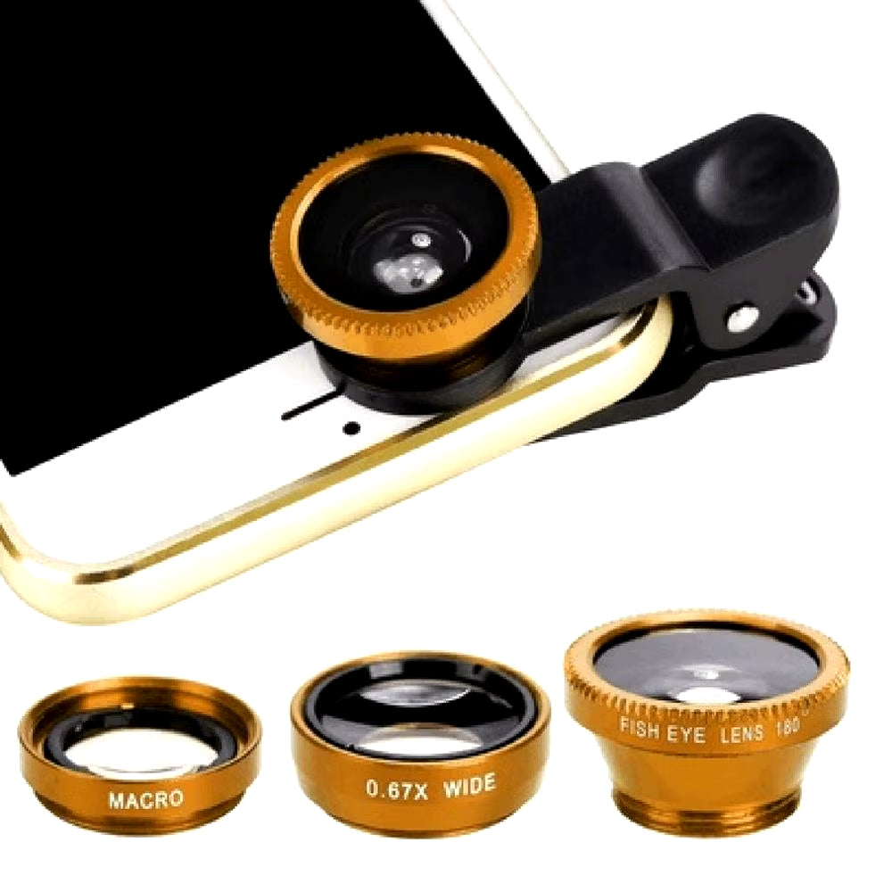 3-In-1 Wide Angle Macro Fisheye Lens Camera Kits Mobile Phone Fish Eye Lenses with Clip 0.67X for Iphone Samsung All Cell Phones