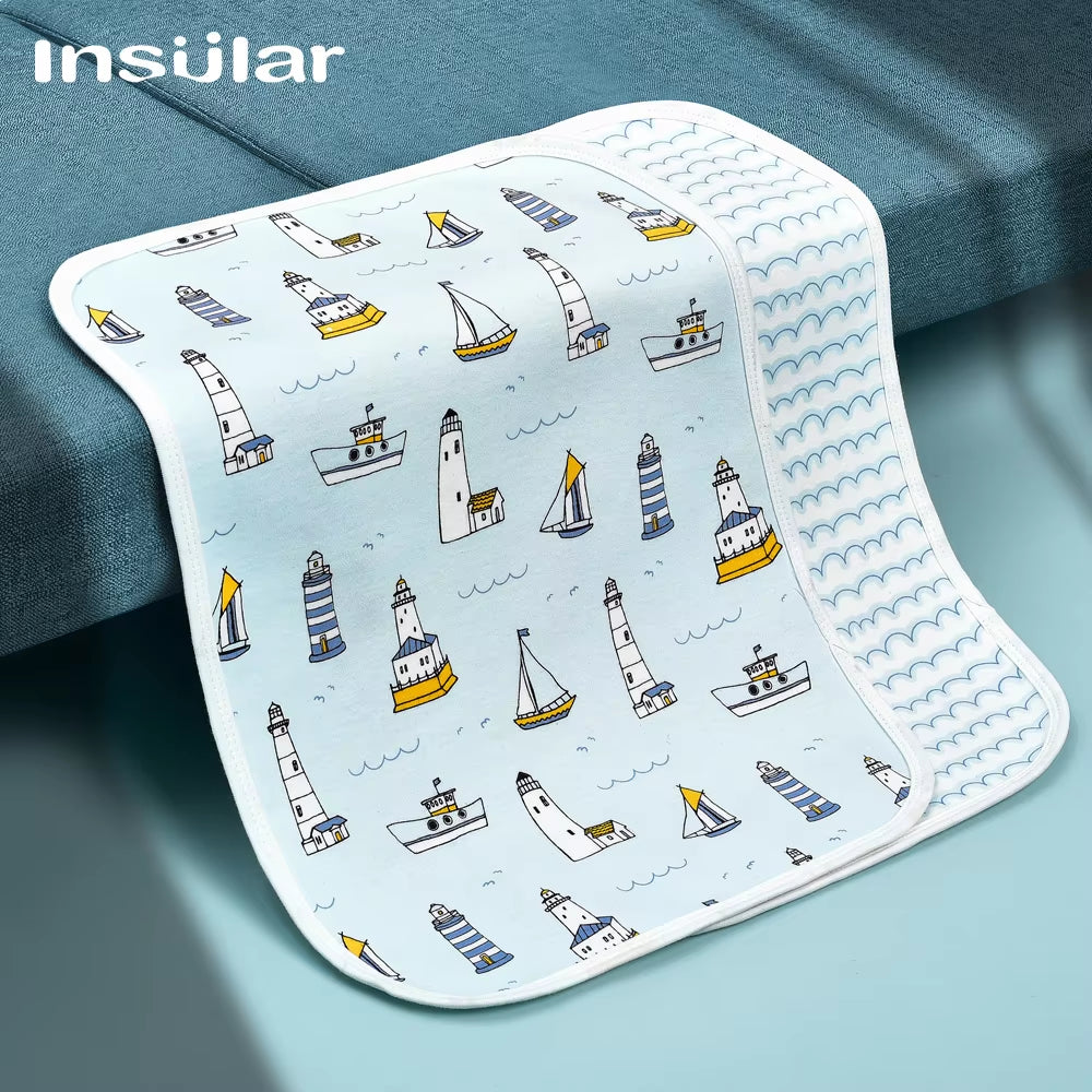 Waterproof Baby Diaper Changing Mat Foldable Soft Cotton Travel Nappy Change Portable Baby Care Front Play Pad Baby Care