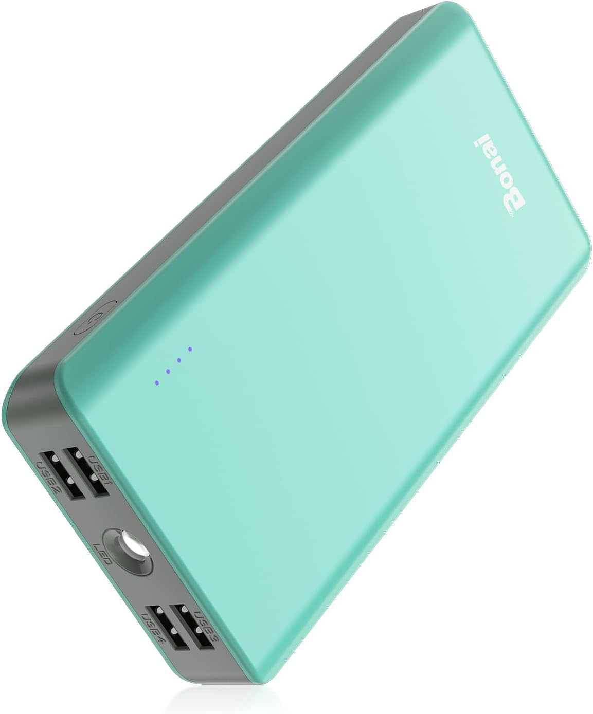 Portable Charger, 30000Mah Capacity External Battery Pack with Flashlight & 4-USB Outputs & Dual Inputs & 2 8-Pin Cables, Power Bank Fast Charging for Iphone Samsung Android Phone Ipad Etc-Green