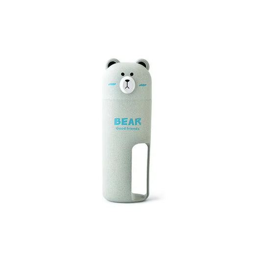 Wheat Straw Cute Bear Bathroom Accessories Sets Travel Wash Cup Set Portable Toothbrush Toothpaste Box Wash Gargle Suit