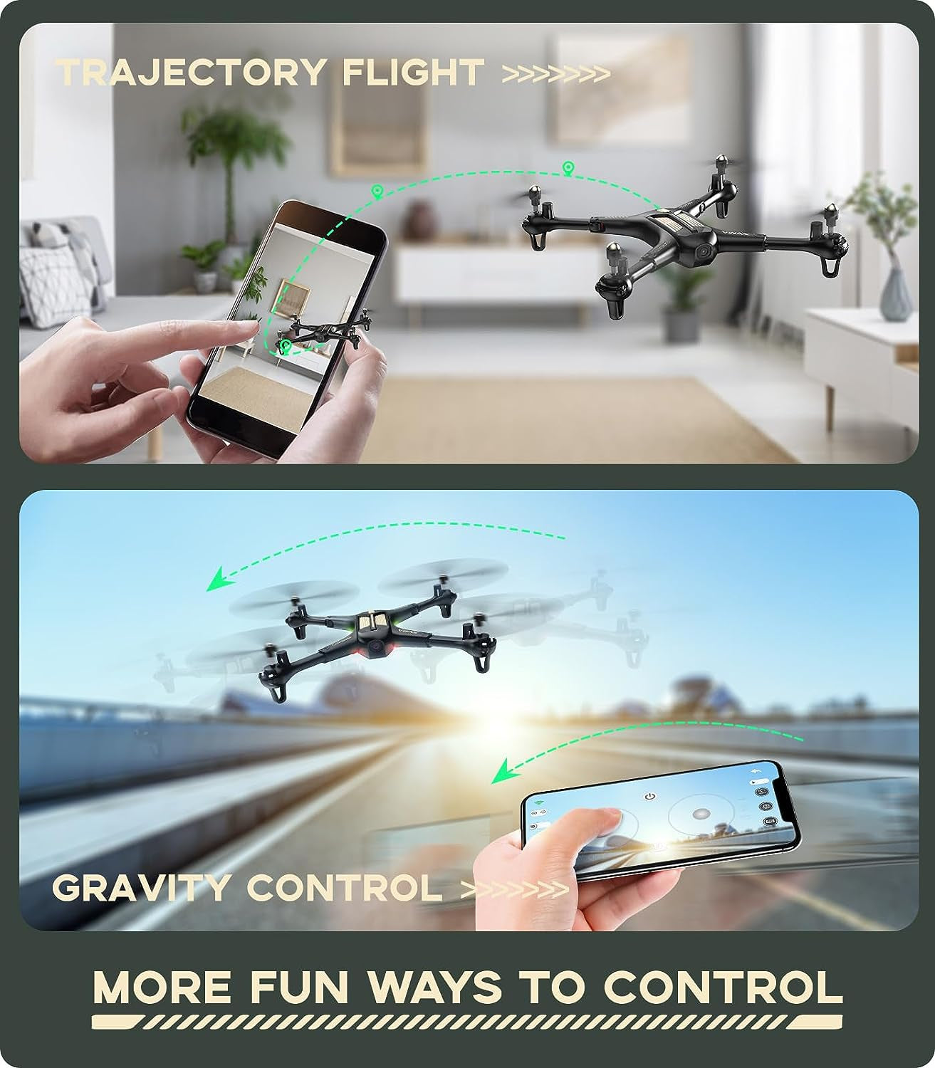 Drone with Camera,  X600W Foldable 1080P FPV Camera Drones for Adults Kids Remote Control Quadcopter Gift Toys for Boys Girls with Altitude Hold, Headless Mode, One Key Start, 3D Flips 2 Batteries